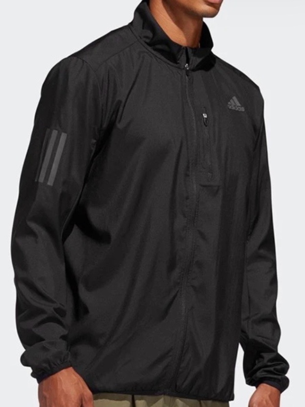 NEW adidas Own the Run Men Full-Zip Reflective Black Windbreaker Jacket size 2XL